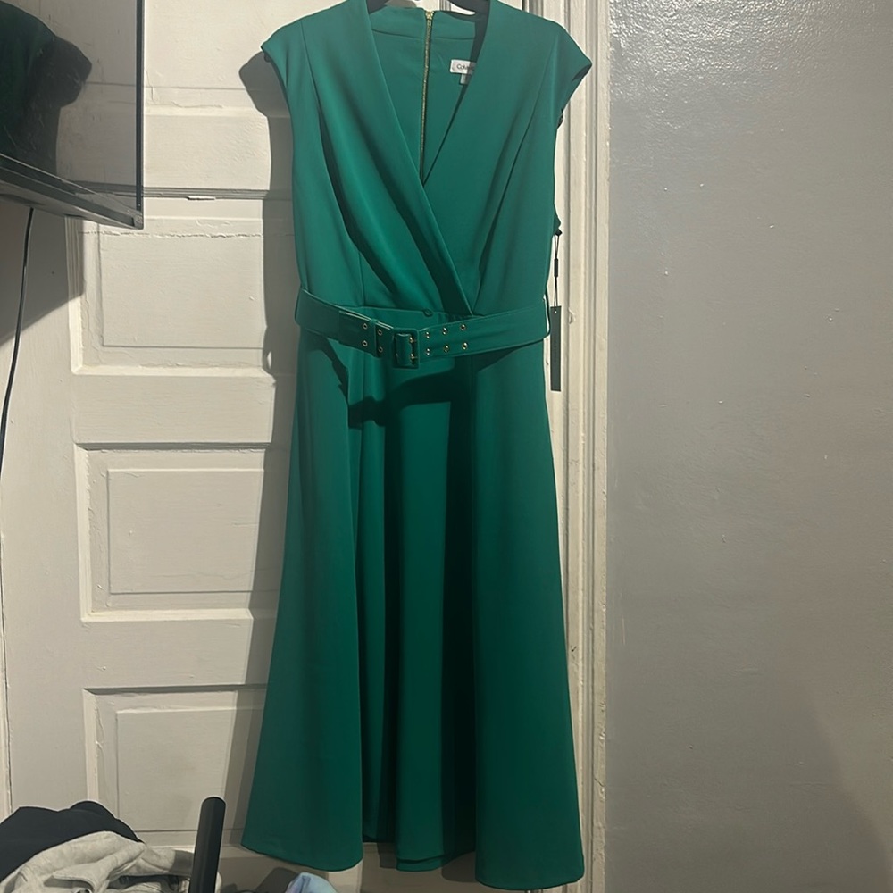 Emerald green Calvin Klein dress